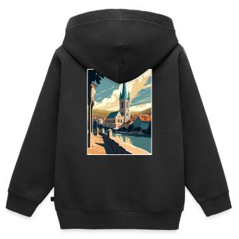 Krems An der Donau Österreich Vintage Reiseposter - Kinder Premium Organic Zip Hoodie - Schwarz - Hinten - AI Model Kid Male (0cm)