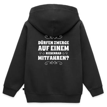 Zwerge auf dem Riesenrad - Kinder Premium Organic Zip Hoodie - Schwarz - Hinten - AI Model Kid Male (0cm)