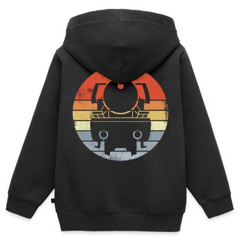 Vintage Lokomotive - Kinder Premium Organic Zip Hoodie - Schwarz - Hinten - AI Model Kid Male (0cm)