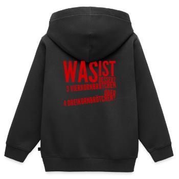 wer die Wahl hat, hat die Qual - Kinder Premium Organic Zip Hoodie - Schwarz - Hinten - AI Model Kid Male (0cm)