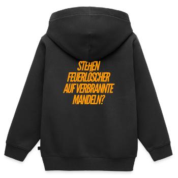 auf welche Mandeln stehst du? - Kinder Premium Organic Zip Hoodie - Schwarz - Hinten - AI Model Kid Male (0cm)