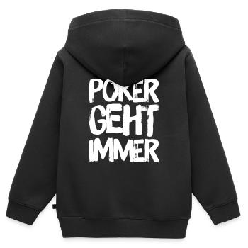 Poker ist wunderbar - Kinder Premium Organic Zip Hoodie - Schwarz - Hinten - AI Model Kid Male (0cm)