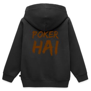 starker Spieler - Kinder Premium Organic Zip Hoodie - Schwarz - Hinten - AI Model Kid Male (0cm)