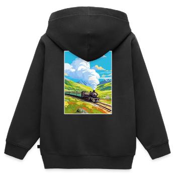 Orient Express Europa Deko Vintage Reiseposter - Kinder Premium Organic Zip Hoodie - Schwarz - Hinten - AI Model Kid Male (0cm)