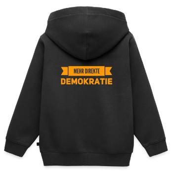 ich liebe die Demokratie - Kinder Premium Organic Zip Hoodie - Schwarz - Hinten - AI Model Kid Male (0cm)