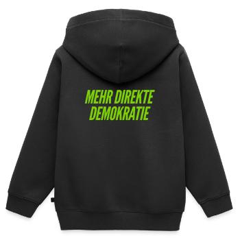 Demokratie ist super - Kinder Premium Organic Zip Hoodie - Schwarz - Hinten - AI Model Kid Male (0cm)