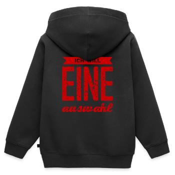 ich will wählen dürfen - Kinder Premium Organic Zip Hoodie - Schwarz - Hinten - AI Model Kid Male (0cm)