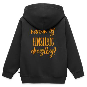 verwirrende Sprache - Kinder Premium Organic Zip Hoodie - Schwarz - Hinten - AI Model Kid Male (0cm)