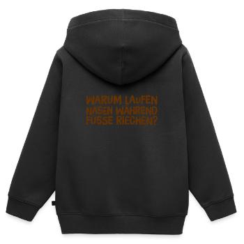 Nasen und Füße - Kinder Premium Organic Zip Hoodie - Schwarz - Hinten - AI Model Kid Male (0cm)