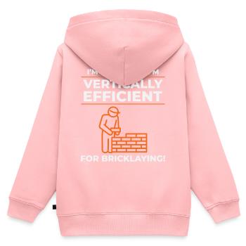 Maçon Maçon Maçon Vertical Efficacité Emploi - Sweat Premium à capuche zippé enfant bio - rose - Dos - AI Model Kid Female (0cm)