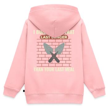 Bricklayer Masonry Construction Job Wall Builder - Kids Premium Organic Zip-up Hoodie - rose - Back - AI Model Kid Female (0cm)
