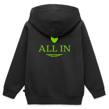 all in ist mein Ding - Kinder Premium Organic Zip Hoodie - Schwarz - Hinten - AI Model Kid Male (0cm)