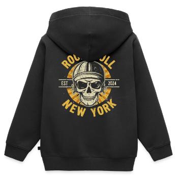 New York Rock & Roll Musik Vintage USA Amerika - Kinder Premium Organic Zip Hoodie - Schwarz - Hinten - AI Model Kid Male (0cm)