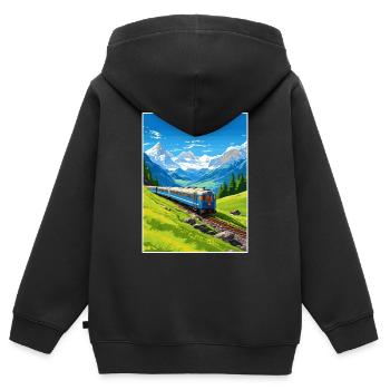 Orient Express Europa Deko Vintage Reiseposter - Kinder Premium Organic Zip Hoodie - Schwarz - Hinten - AI Model Kid Male (0cm)