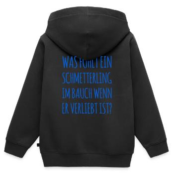 so fühlen Schmetterlinge - Kinder Premium Organic Zip Hoodie - Schwarz - Hinten - AI Model Kid Male (0cm)