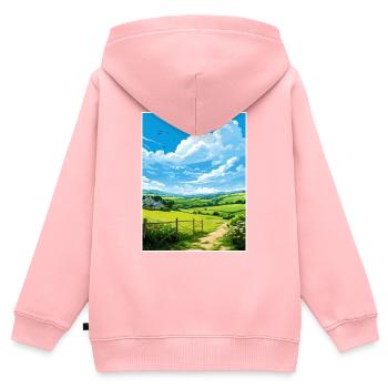 Pensrose Estate Cornwall Vintage Reiseposter WPA - Kinder Premium Organic Zip Hoodie - Rosa - Hinten - AI Model Kid Female (0cm)