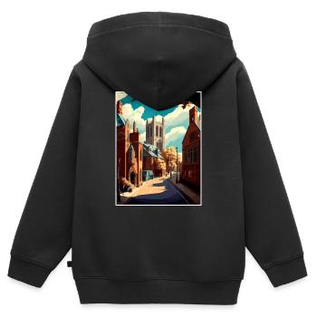 Richmond England Yorkshire Vintage Reiseposter - Kinder Premium Organic Zip Hoodie - Schwarz - Hinten - AI Model Kid Male (0cm)