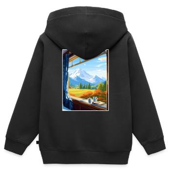 Orient Express Europa Deko Vintage Reiseposter - Kinder Premium Organic Zip Hoodie - Schwarz - Hinten - AI Model Kid Male (0cm)
