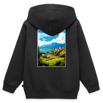 Sparta Griechenland Dekoration Vintage Reiseposter WPA - Kinder Premium Organic Zip Hoodie - Schwarz - Hinten - AI Model Kid Male (0cm)