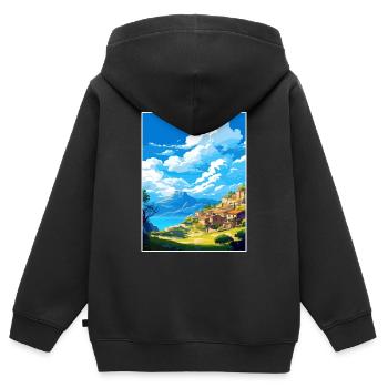 Sparta Griechenland Dekoration Vintage Reiseposter WPA - Kinder Premium Organic Zip Hoodie - Schwarz - Hinten - AI Model Kid Male (0cm)