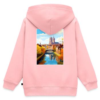 Amiens France Vintage Travel Poster WPA Souvenir - Kids Premium Organic Zip-up Hoodie - rose - Back - AI Model Kid Female (0cm)