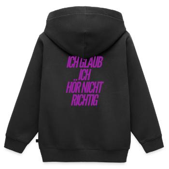 ich kann es nicht glauben - Kinder Premium Organic Zip Hoodie - Schwarz - Hinten - AI Model Kid Male (0cm)