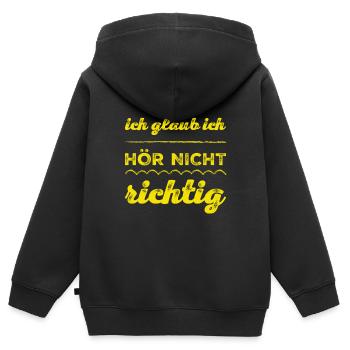 ist das dein Ernst? - Kinder Premium Organic Zip Hoodie - Schwarz - Hinten - AI Model Kid Male (0cm)