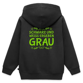 so entsteht grau - Kinder Premium Organic Zip Hoodie - Schwarz - Hinten - AI Model Kid Male (0cm)