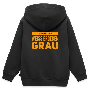 so entsteht grau - Kinder Premium Organic Zip Hoodie - Schwarz - Hinten - AI Model Kid Male (0cm)
