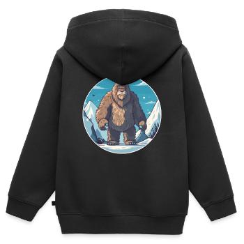 Big Foot Aquarell Karikatur Kawaii Haustier Tier Colo - Kinder Premium Organic Zip Hoodie - Schwarz - Hinten - AI Model Kid Male (0cm)