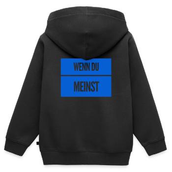 das ist mir egal - Kinder Premium Organic Zip Hoodie - Schwarz - Hinten - AI Model Kid Male (0cm)