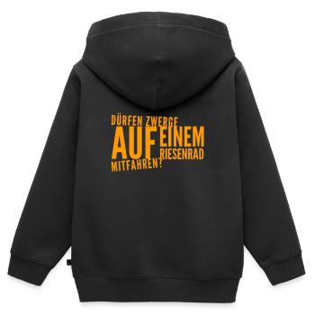 Zwerge auf dem Riesenrad - Kinder Premium Organic Zip Hoodie - Schwarz - Hinten - AI Model Kid Male (0cm)