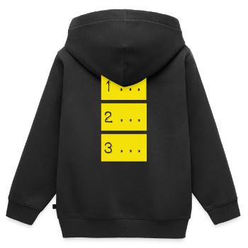 Compte à rebours - Sweat Premium à capuche zippé enfant bio - noir - Dos - AI Model Kid Male (0cm)