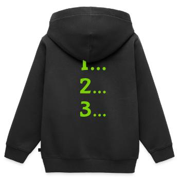 Un deux trois - Sweat Premium à capuche zippé enfant bio - noir - Dos - AI Model Kid Male (0cm)