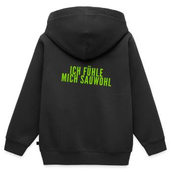 Je me sens bien - Sweat Premium à capuche zippé enfant bio - noir - Dos - AI Model Kid Male (0cm)