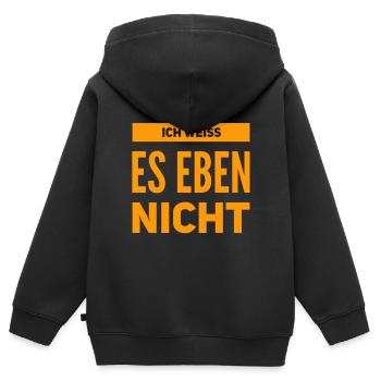 I have no idea - Kids Premium Organic Zip-up Hoodie - black - Back - AI Model Kid Male (0cm)