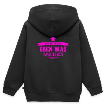 J’ai changé d’avis - Sweat Premium à capuche zippé enfant bio - noir - Dos - AI Model Kid Male (0cm)