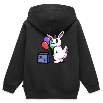 Hase Geburtstag Gratulieren Glückwunsch Feiern - Kinder Premium Organic Zip Hoodie - Schwarz - Hinten - AI Model Kid Male (0cm)