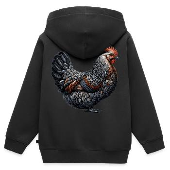 Lustiges Huhn Huhn Lustiges Bild - Kinder Premium Organic Zip Hoodie - Schwarz - Hinten - AI Model Kid Male (0cm)
