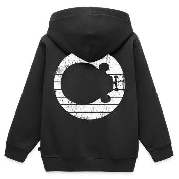 Skateboard Zeichnung - Kinder Premium Organic Zip Hoodie - Schwarz - Hinten - AI Model Kid Male (0cm)