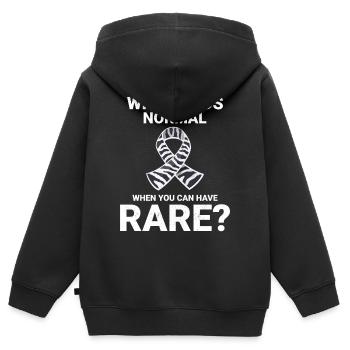 Aufklärung über seltene Krankheiten feiert Seltenheit - Kinder Premium Organic Zip Hoodie - Schwarz - Hinten - AI Model Kid Male (0cm)