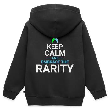 Bewusstsein für seltene Krankheiten Nehmen Sie die Seltenheit an - Kinder Premium Organic Zip Hoodie - Schwarz - Hinten - AI Model Kid Male (0cm)