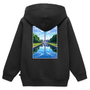 Washington Memorial Dc Vereinigte Staaten Reiseposter - Kinder Premium Organic Zip Hoodie - Schwarz - Hinten - AI Model Kid Male (0cm)