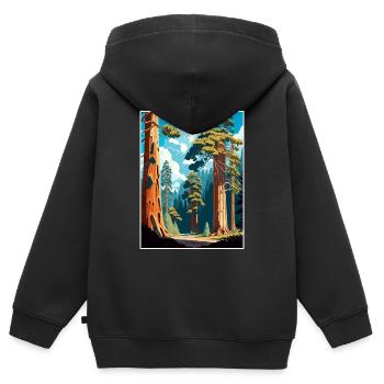 Big Basin Redwoods State Park California Souvenir - Kids Premium Organic Zip-up Hoodie - black - Back - AI Model Kid Male (0cm)