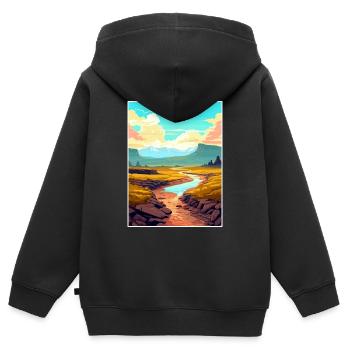 Vulkane Nationalpark Vulkan Hawaii Souvenir - Kinder Premium Organic Zip Hoodie - Schwarz - Hinten - AI Model Kid Male (0cm)