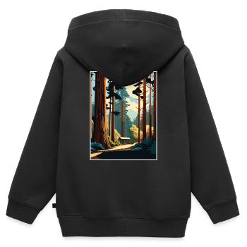 Muir Woods National Monument Californie Souvenir - Sweat Premium à capuche zippé enfant bio - noir - Dos - AI Model Kid Male (0cm)
