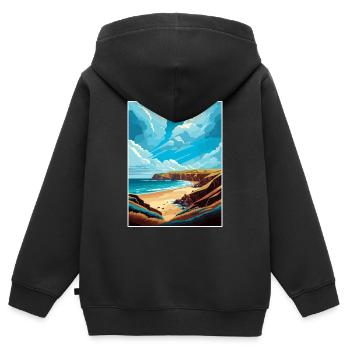 Point Reyes National Seashore California Souvenir - Kinder Premium Organic Zip Hoodie - Schwarz - Hinten - AI Model Kid Male (0cm)