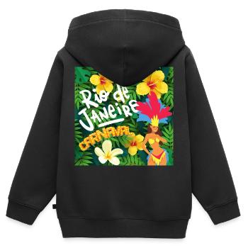 Samba do Brasil T-shirt - Kinder Premium Organic Zip Hoodie - Schwarz - Hinten - AI Model Kid Male (0cm)
