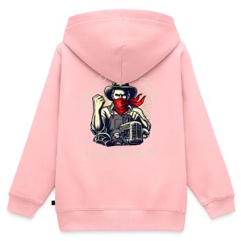 Der Tod ist in LESPRÉS - Kinder Premium Organic Zip Hoodie - Rosa - Hinten - AI Model Kid Female (0cm)