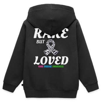 Loved Rare Disease Spread Awareness - Sweat Premium à capuche zippé enfant bio - noir - Dos - AI Model Kid Male (0cm)
